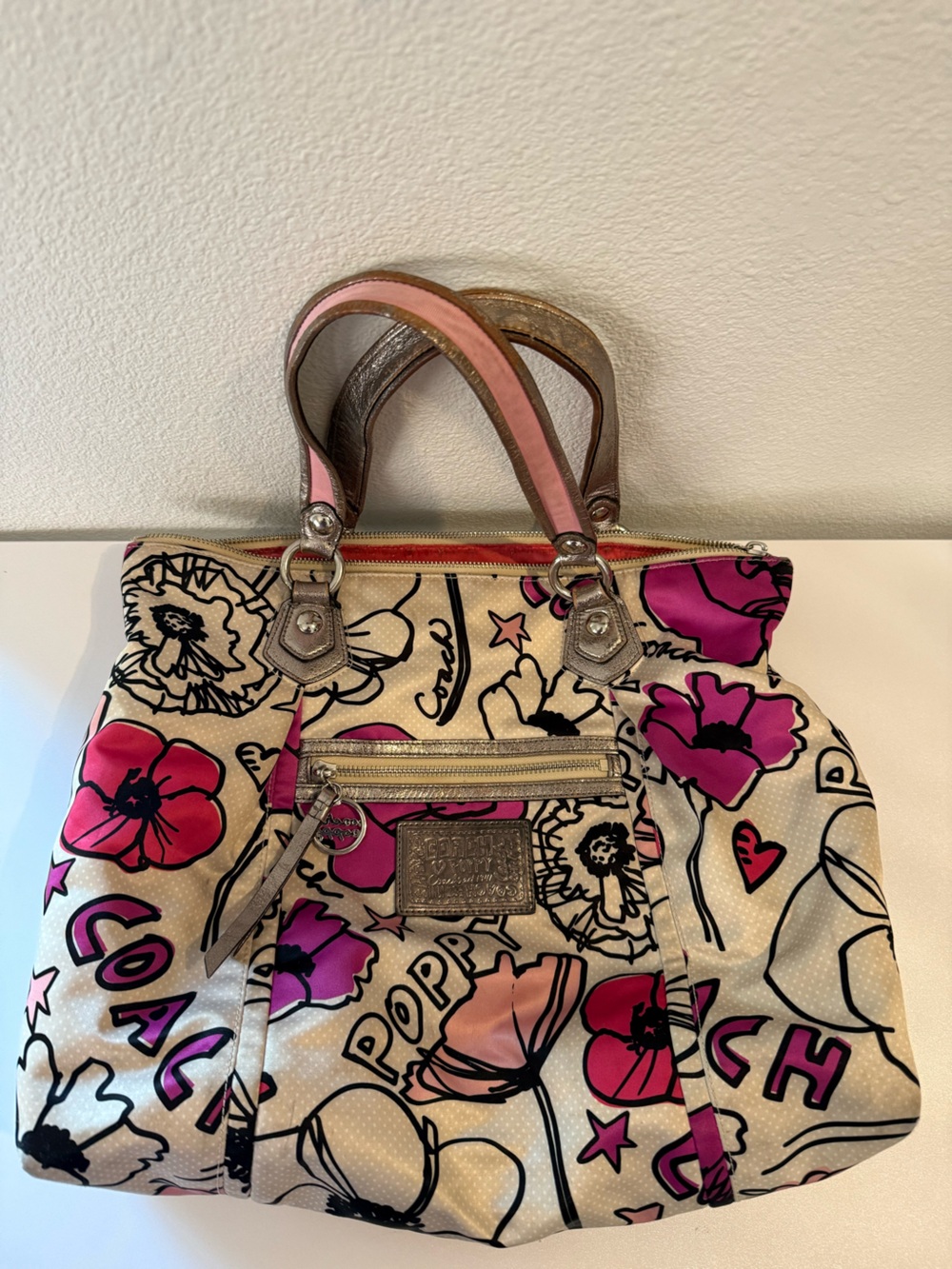 Coach Poppy shoulder bag and matching wristlet